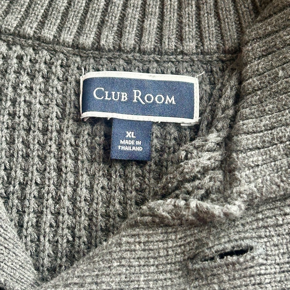 Men's Charter Club chunky Gray Button-Up Sweater size XL academia grandpa core - Picture 6 of 11